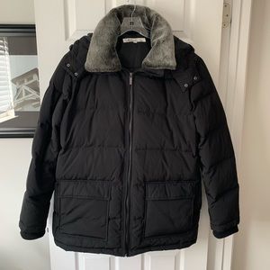 Kenneth Cole Hooded Parka w/Faux Fur Trim